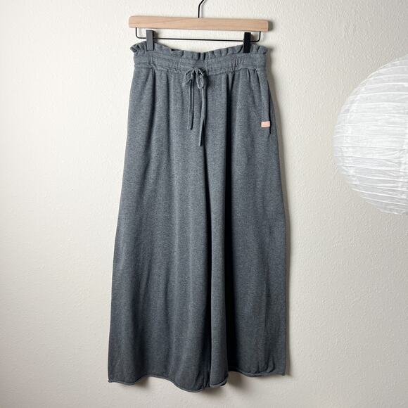 lunya gray cozy cotton silk relaxed wide leg ankle pants paperbag sweatpants - Picture 1 of 11